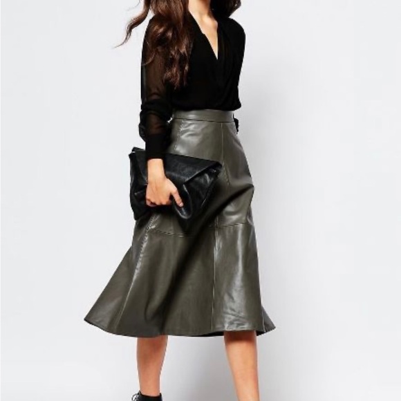Halogen Faux leather A line skirt - Picture 9 of 11